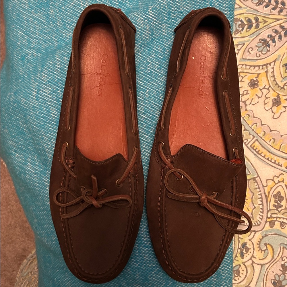 Cole Haan womens suede Brown Loafers size 8 1/2